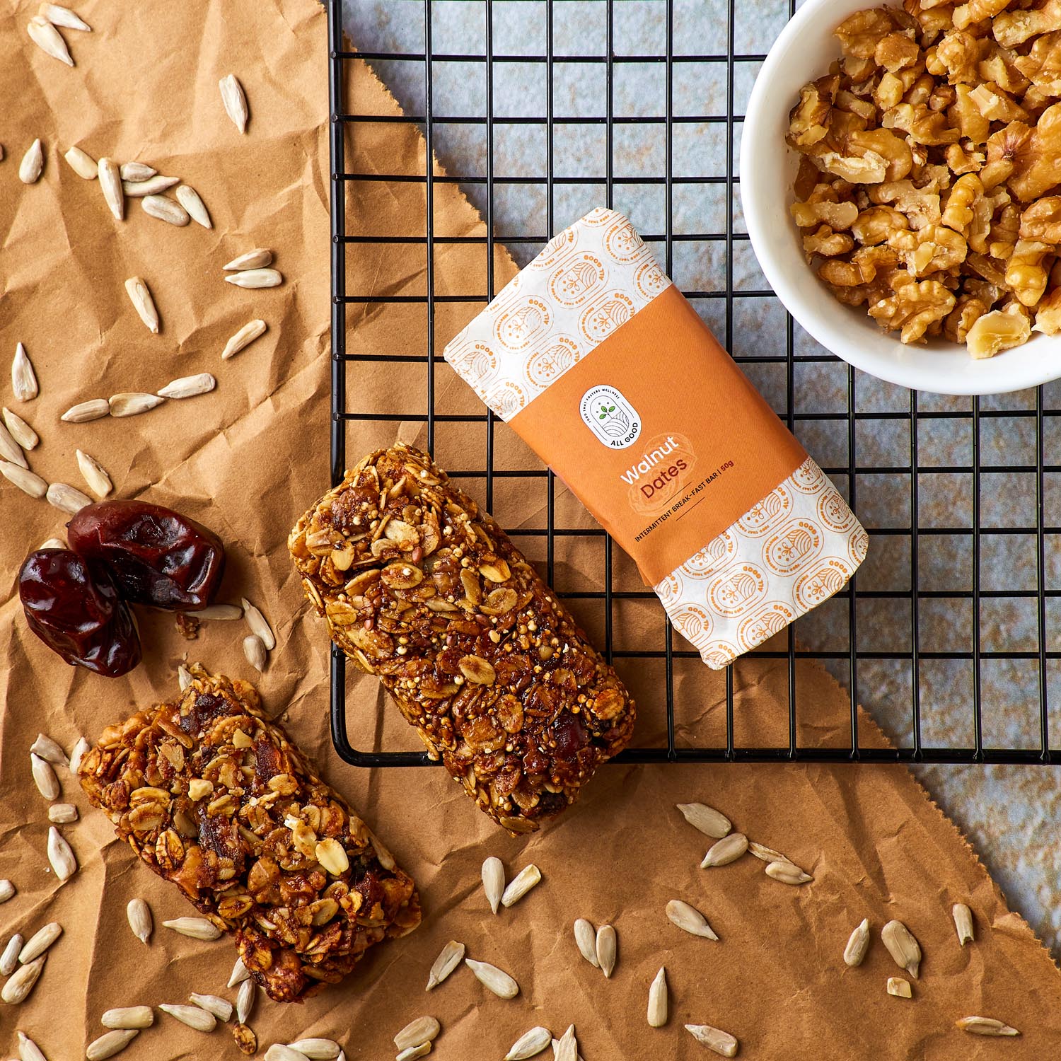all-good-granola-bars-walnuts-dates-healthy-snacks-food-studio-photography